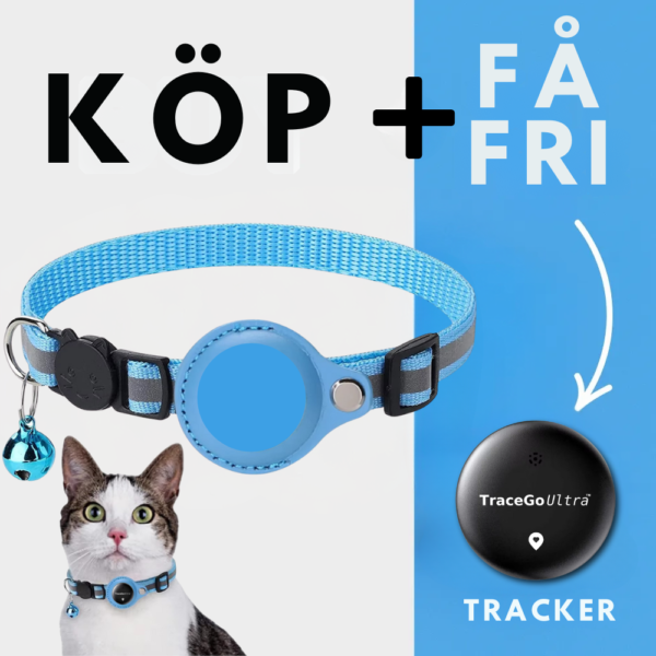 tracego ultra™ katt halsband med spårare – spåra utan månadskostnad