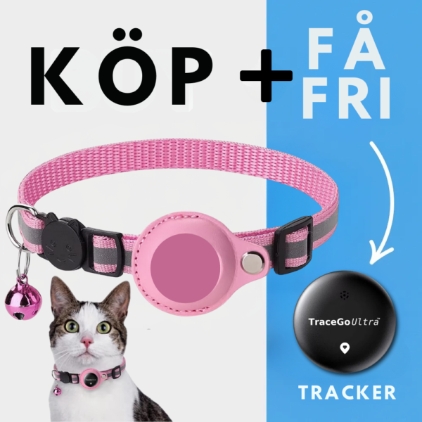 tracego ultra™ katt halsband med spårare – spåra utan månadskostnad