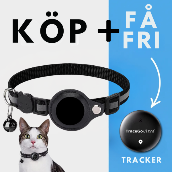 tracego ultra™ katt halsband med spårare – spåra utan månadskostnad