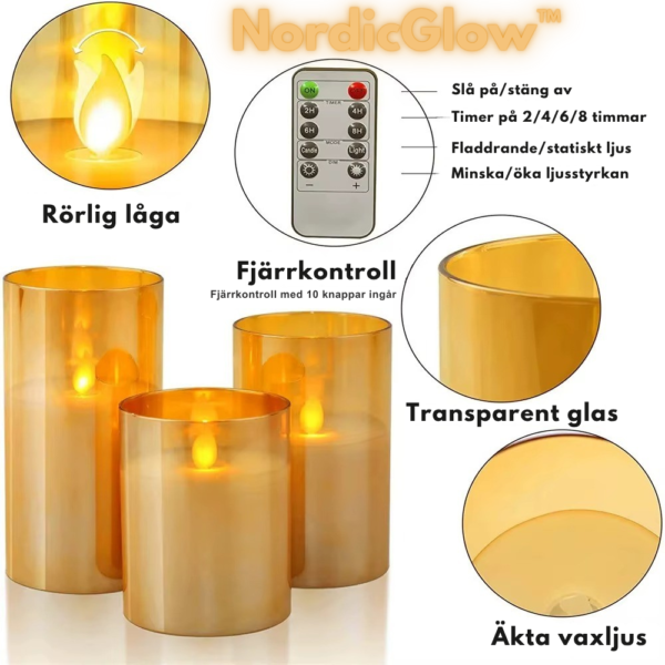 nordicglow™ led ljus — skandinavisk mys, noll risk