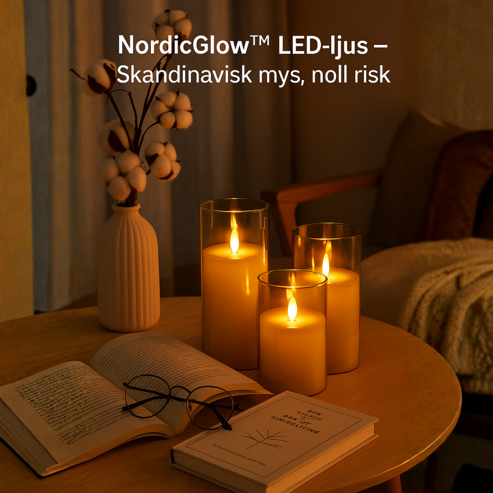nordicglow™ led ljus — skandinavisk mys, noll risk