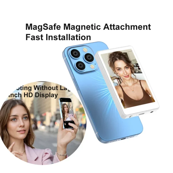 FlipLens™ — Magnetisk Selfie-Skärm med Ljus & Fjärrkontroll