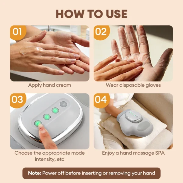 PalmEase™ — Handmassage med Värme och Luftkompression