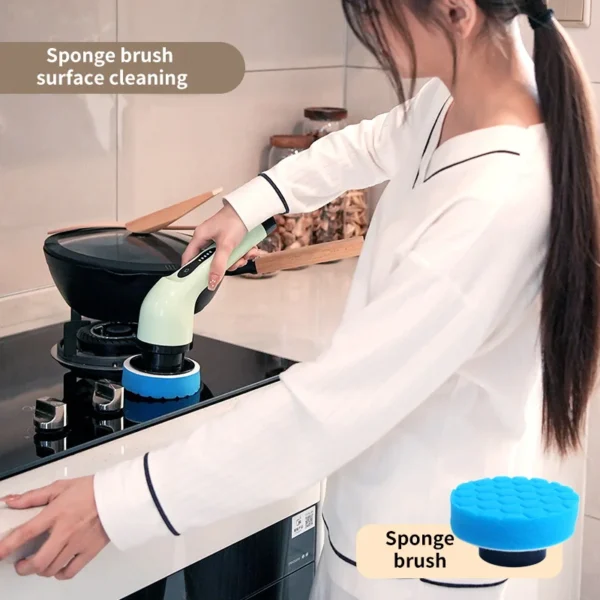 SpinFresh Pro — 9-i-1 Elektrisk Rengöringsborste med Teleskopskaft